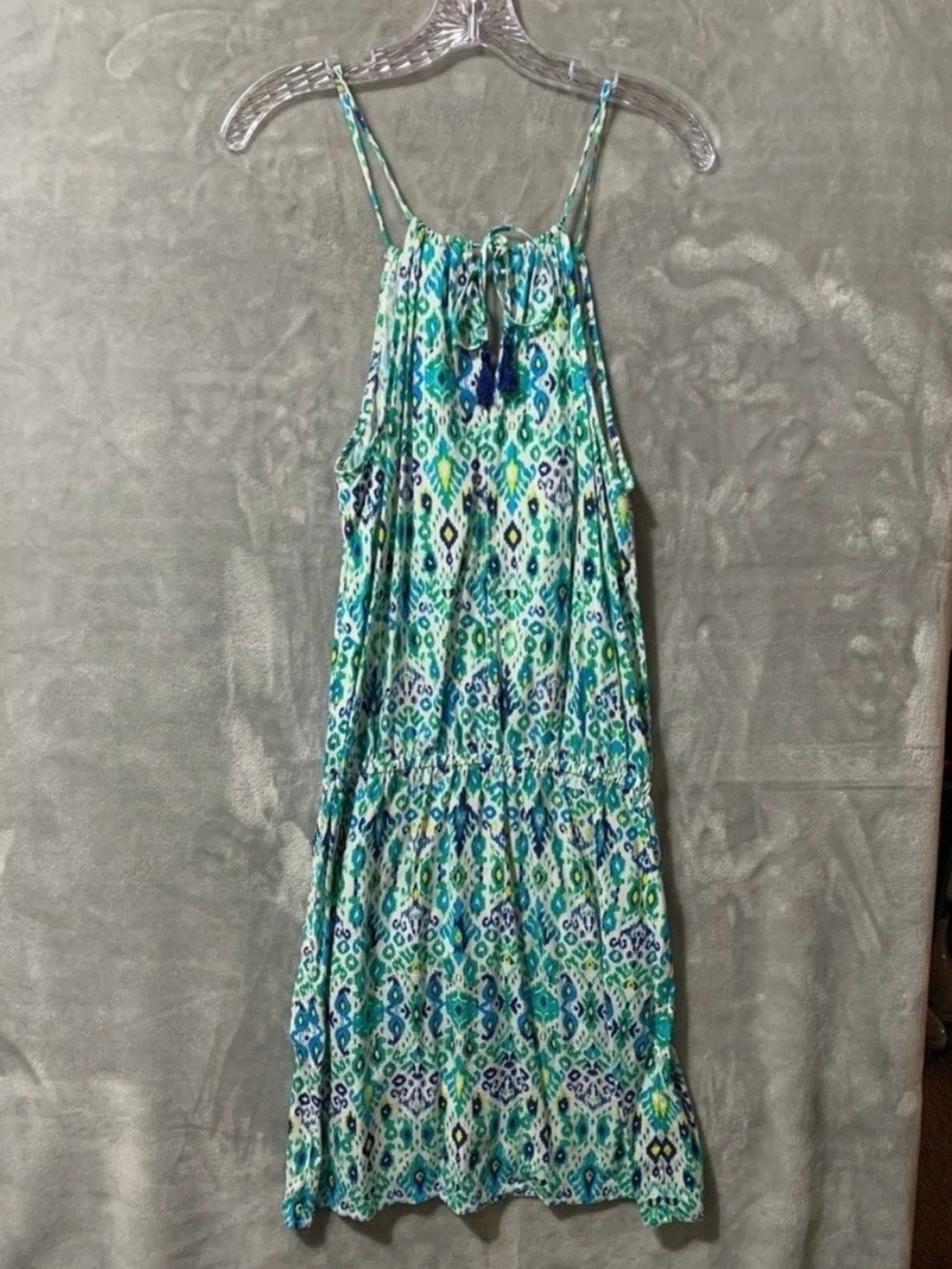 Tommy Bahama Blue & Green Printed Maxi Dress